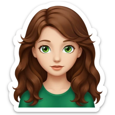 Beautiful girl,wavy hair，long hair,green eyes  sticker