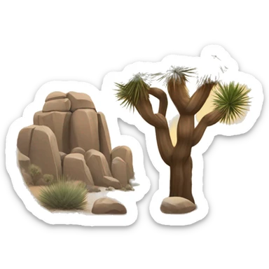 Joshua trees and rocks sticker