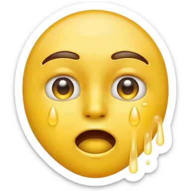 Face Exhaling emoji  with sweat sticker