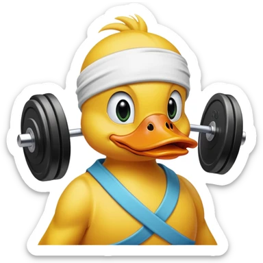 Duck at the gym  sticker