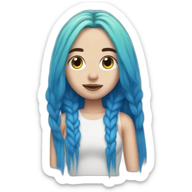 Billie Eilish blue hair sticker