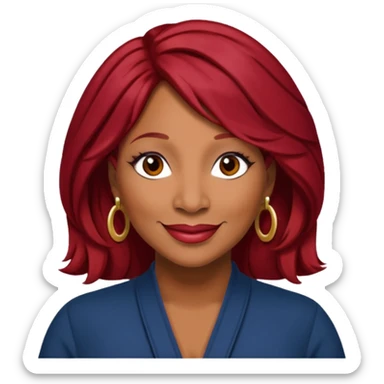 Traci Braxton with dark red hair sticker