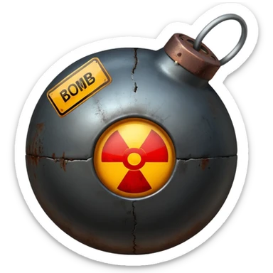 una bomba con toque de advertencia sticker