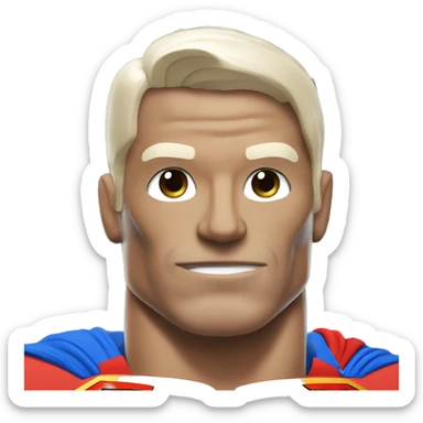White bodybuilder Superman sticker