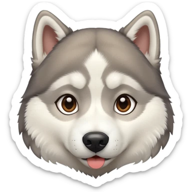 Husky with greyish brownish and white fur  sticker