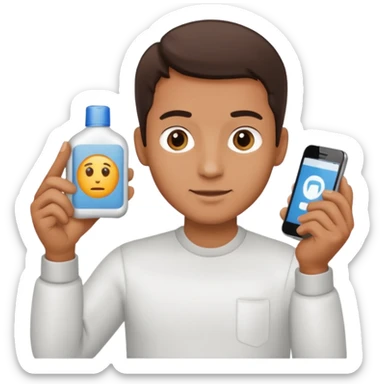 A male customer who has a product service request wants information on one of two products. I want to see the two products. No headset or computers. sticker