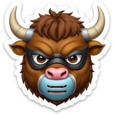 bull with mask  sticker