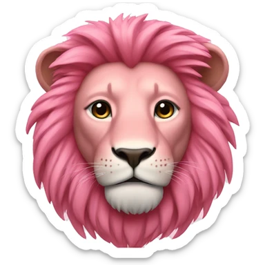 A pink lion  sticker