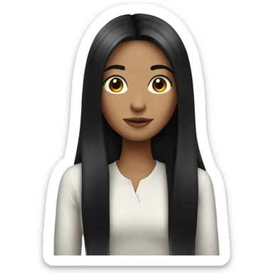 Girl with long black straight hair sticker