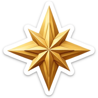 eight-pointed star with wide points and mountain silhouette in center sticker