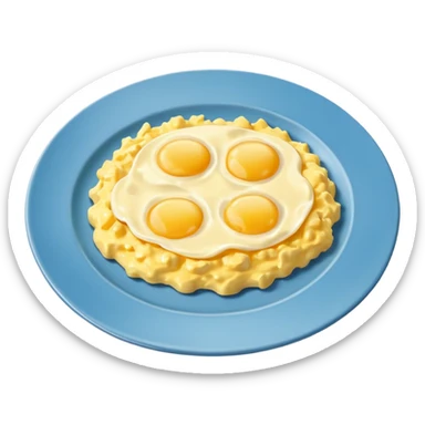 plate of scrambled eggs, minimal, simple, clear, vibrant yellow sticker
