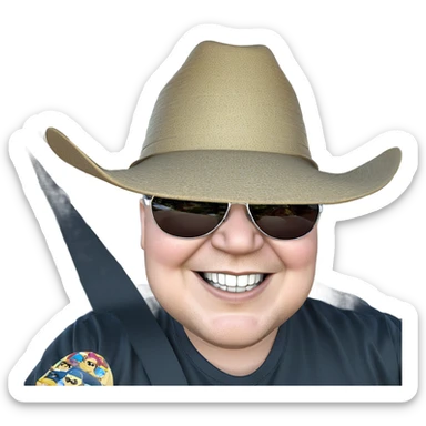 smiling boy in sunglasses sticker