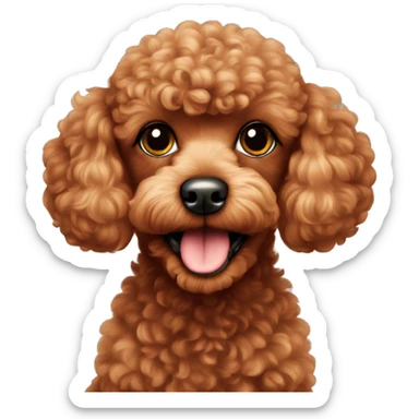 Red toy poodle sticker