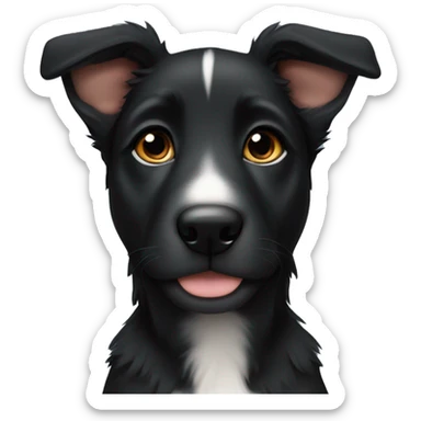 Black Shepard puppy with white stripe up nose sticker
