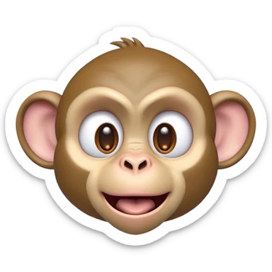Cinematic Comical Macaque Portrait Emoji, Head tilted dramatically with an exaggeratedly shocked expression, featuring a dynamic, animated face with wide, comically expressive eyes full of humorous disbelief, Simplified yet hilariously expressive features, highly detailed, glowing with a slightly sassy glow, high shine, dramatic yet playful, stylized with an air of quirky primate attitude, soft glowing outline, capturing the essence of a meme-worthy macaque that looks ready to side-eye its way into viral fame! sticker
