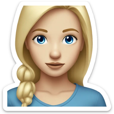 blonde girl portrait gaze blue eyes sticker