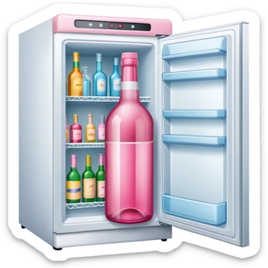 Pink alcohol bottle in the freezer sticker
