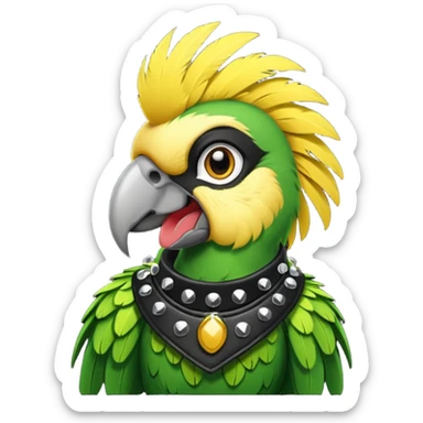 punk parrot vocalist singing sticker