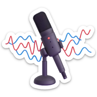 microphone with sound waves sticker