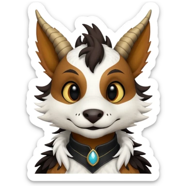 "Telephone" the brown, black and white anthropomorphic anthro "Dutch Angel Dragon" furry original species fursona fursuit sticker