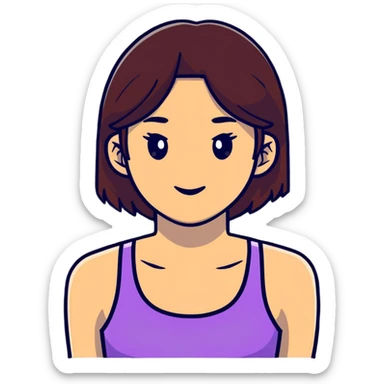 top half of a woman, upper body sticker