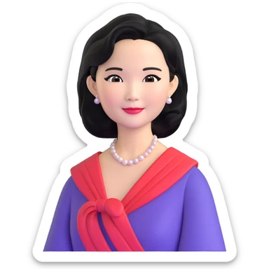 Teresa Teng iconic Asian singer with elegant look, upper body sticker