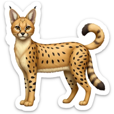 Serval-Caracal-Caraval-Seracal-animal-Fakémon-hybrid (full body) sticker