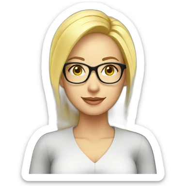 teacher-blonde-glasses-blackboard sticker