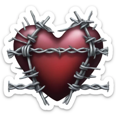 gothic heart with barbed wire sticker