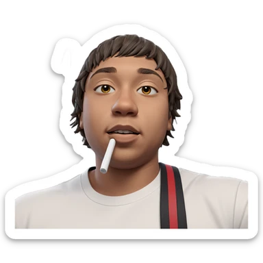 young man in white shirt sticker