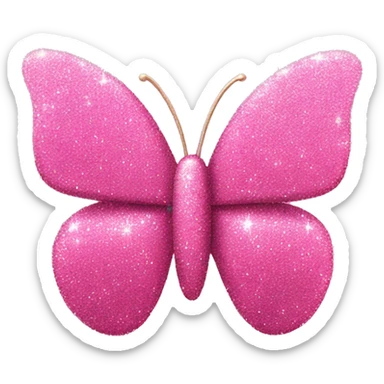 Pink glitter butterfly  sticker