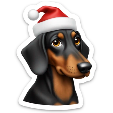 Dackel mit weihnachtsmütze sticker