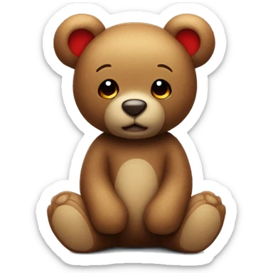 Little teddy bear with a red hart în his arms  sticker