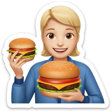 🥺 holding burger sticker