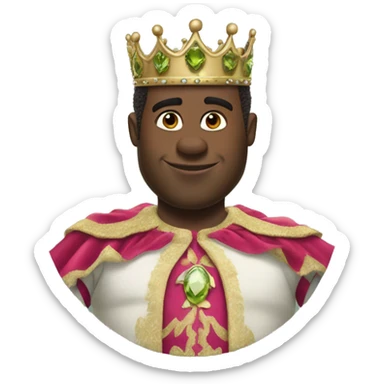 diddy wearing Shrek's clothes with a tiara that says diddy sticker