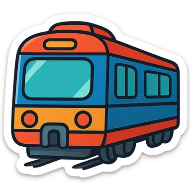 a subway train in vibrant toon style sticker