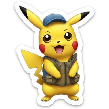 pikachu with sach sticker