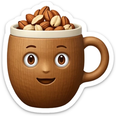 cup in a shape of nut sticker