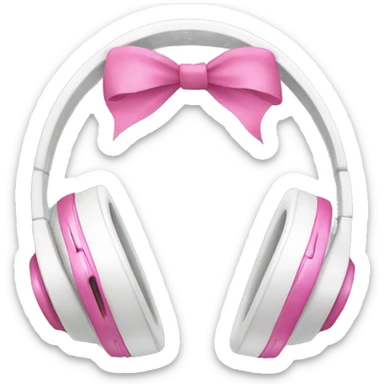 white headphones with pink bows on the sid sticker