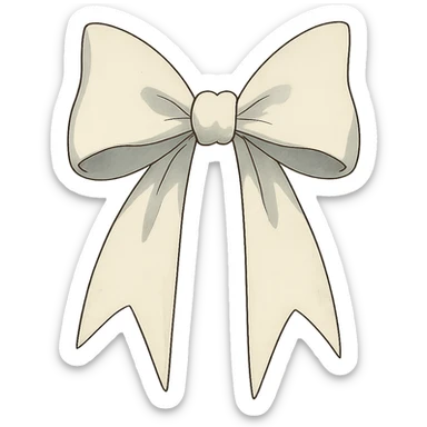 white gothic bow sticker