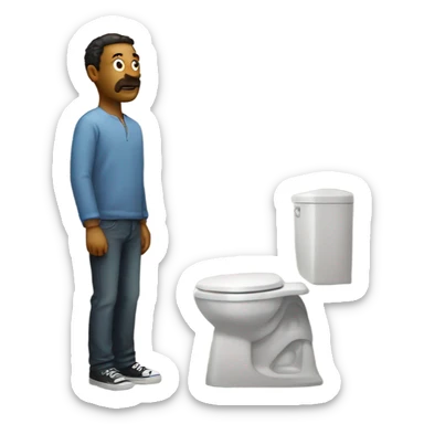 Man standing in the bathroom with blunt sticker