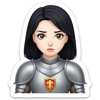 knight woman with black hair sticker