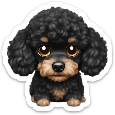black toy poodle chihuahua small fluffy dog sticker