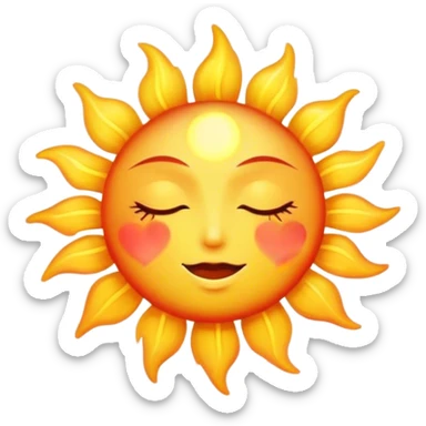 heart that is a sun waking up sticker