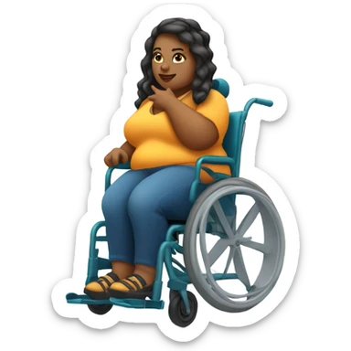 Cool and spunky fat curvy girl in wheelchair sticker