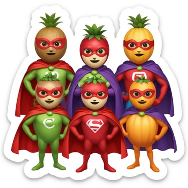 Cape-Wearing Super Fruits sticker