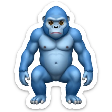a blue gorilla with no legs sticker