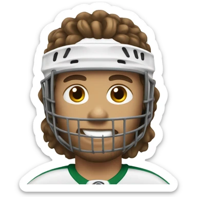Brown hair hockey player sticker