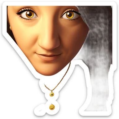 smiling girl with jewelry sticker