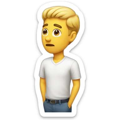 white man shaking his head in disbelief sticker